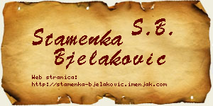 Stamenka Bjelaković vizit kartica